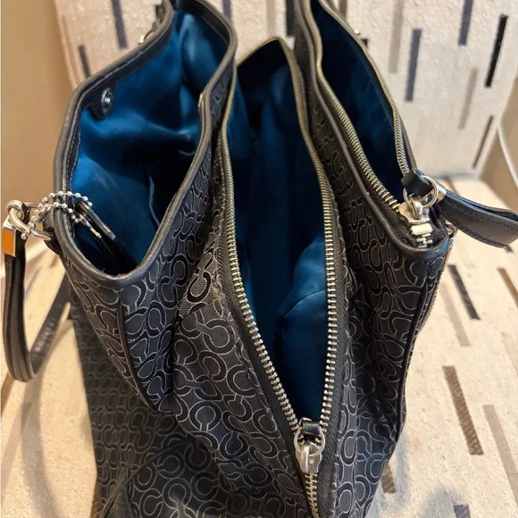 Coach Dark Gray Signature Shoulder Bag - Picture 4 of 5